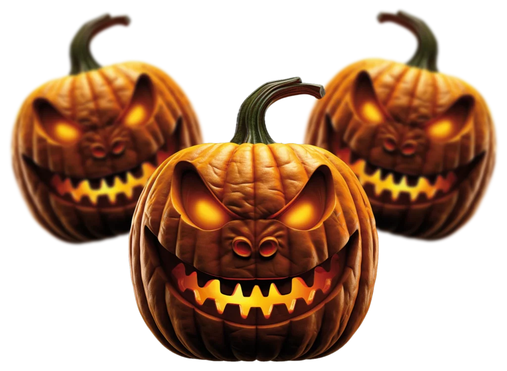 Griezelige Halloween-pompoenen van het Haunted House in Loosbroek